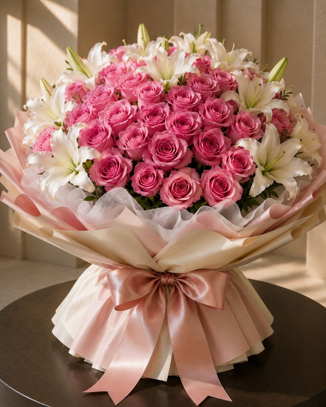 Premium pink roses bouquet
